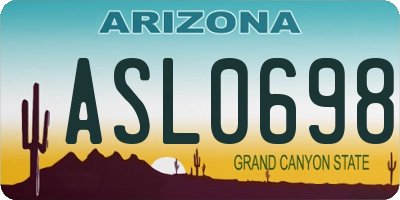 AZ license plate ASL0698