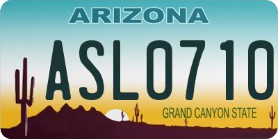 AZ license plate ASL0710