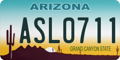 AZ license plate ASL0711