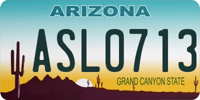 AZ license plate ASL0713