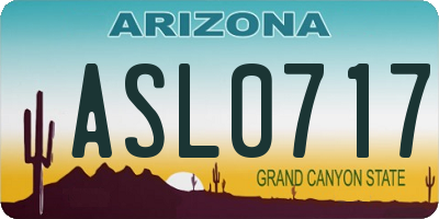 AZ license plate ASL0717