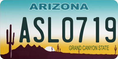 AZ license plate ASL0719