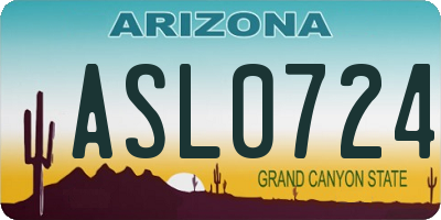 AZ license plate ASL0724