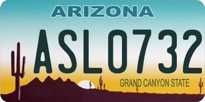 AZ license plate ASL0732