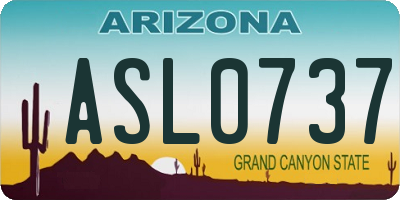 AZ license plate ASL0737