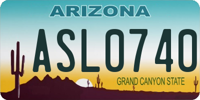 AZ license plate ASL0740
