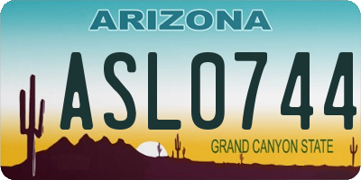 AZ license plate ASL0744