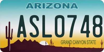 AZ license plate ASL0748