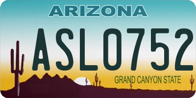 AZ license plate ASL0752