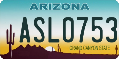 AZ license plate ASL0753