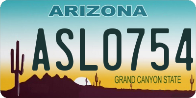 AZ license plate ASL0754