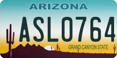 AZ license plate ASL0764