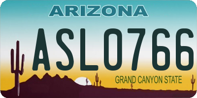 AZ license plate ASL0766