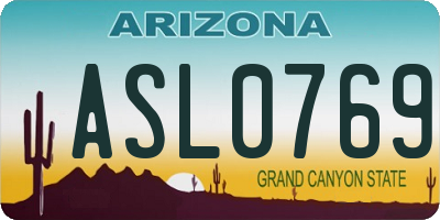AZ license plate ASL0769