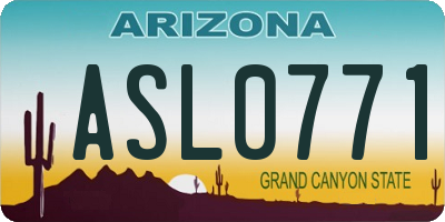 AZ license plate ASL0771