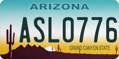 AZ license plate ASL0776