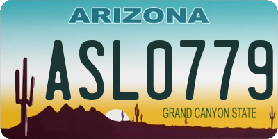 AZ license plate ASL0779