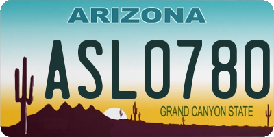 AZ license plate ASL0780