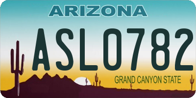 AZ license plate ASL0782