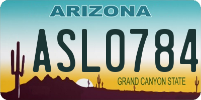 AZ license plate ASL0784