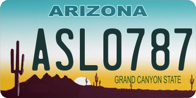 AZ license plate ASL0787