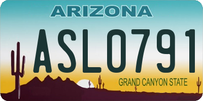 AZ license plate ASL0791