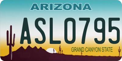 AZ license plate ASL0795