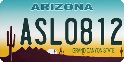 AZ license plate ASL0812