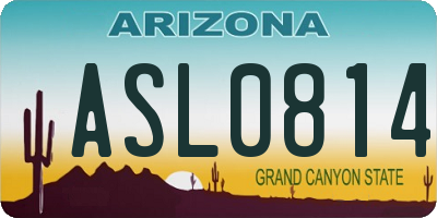 AZ license plate ASL0814