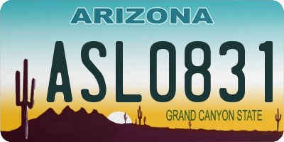 AZ license plate ASL0831
