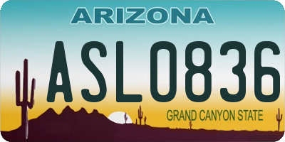 AZ license plate ASL0836