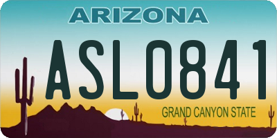 AZ license plate ASL0841