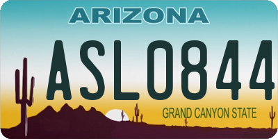 AZ license plate ASL0844