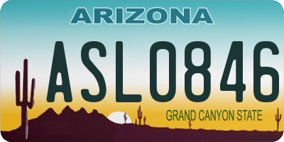 AZ license plate ASL0846