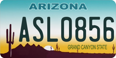 AZ license plate ASL0856