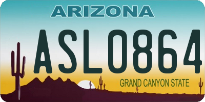 AZ license plate ASL0864
