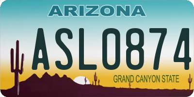AZ license plate ASL0874