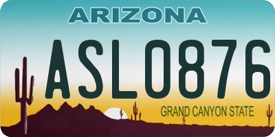 AZ license plate ASL0876