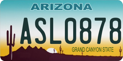 AZ license plate ASL0878