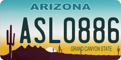 AZ license plate ASL0886