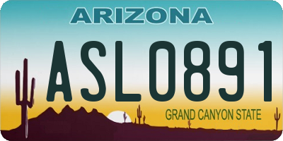 AZ license plate ASL0891