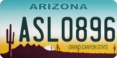 AZ license plate ASL0896