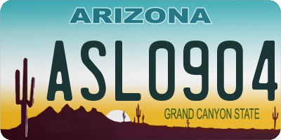 AZ license plate ASL0904