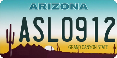 AZ license plate ASL0912