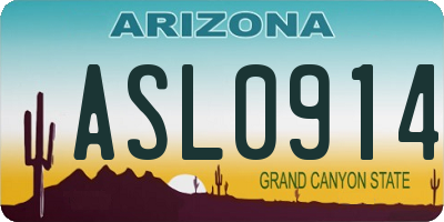 AZ license plate ASL0914