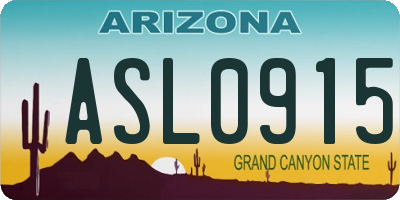 AZ license plate ASL0915