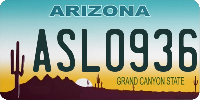 AZ license plate ASL0936