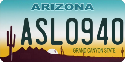 AZ license plate ASL0940