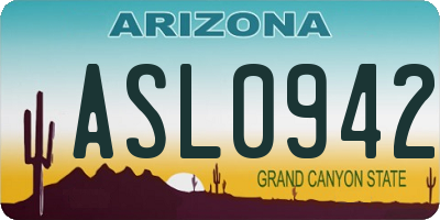 AZ license plate ASL0942