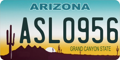 AZ license plate ASL0956